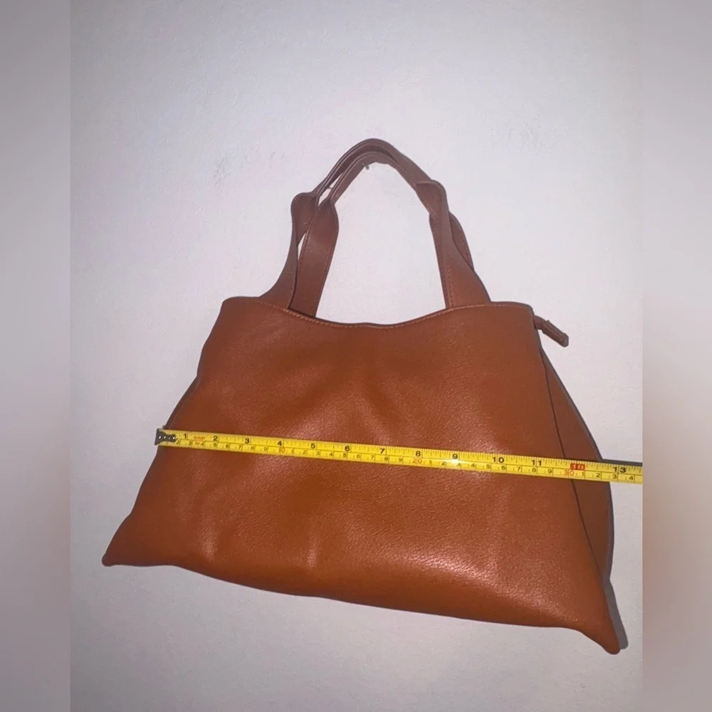 Faux Leather Work Tote Handbag - Picture 6 of 17